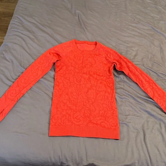 Lululemon Rest Less orange long sleeve - Picture 4 of 6